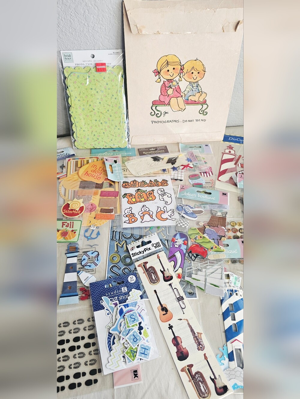 Huge Scrapbooking Supplies Craft Lot Stickers Embellishments Die Cuts